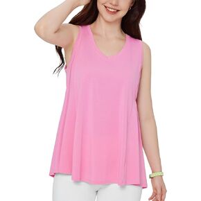 BALEAF Women's Workout Tank Tops Sleeveless V-Neck Tunic Long Loose Fit Camis Flowy Yoga T-Shirts Cute Tee for Casual Summer