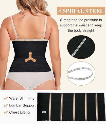 QACIVIQ Segmented Waist Trainer for Women Waist Cincher Shapewear for Women Tummy Control Workout Body Shaper Girdle in Kuwait