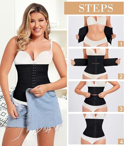 QACIVIQ Segmented Waist Trainer for Women Waist Cincher Shapewear for Women Tummy Control Workout Body Shaper Girdle in Kuwait