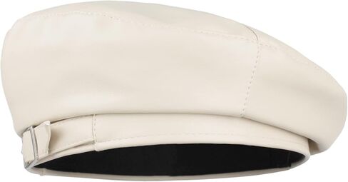 Women Buckle Spring Fall Winter Faux Leather Beret Classic British Style Hat in Saudi Arabia