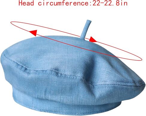 Felite Fnn Women Denim Cotton Beret Hat British Style Adjustable Strap Artist Hat in Saudi Arabia