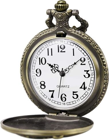 مورفونج ساعة جيب كوارتز للجنسين بنمط غزال من البرونز العتيق مع تشاني وصندوق, دير in Kuwait