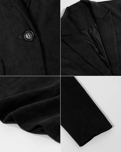 Ladyful Women's Slim Fit Corduroy Blazer Coat Button Down Long Sleeve Work Office Outerwear in Saudi Arabia