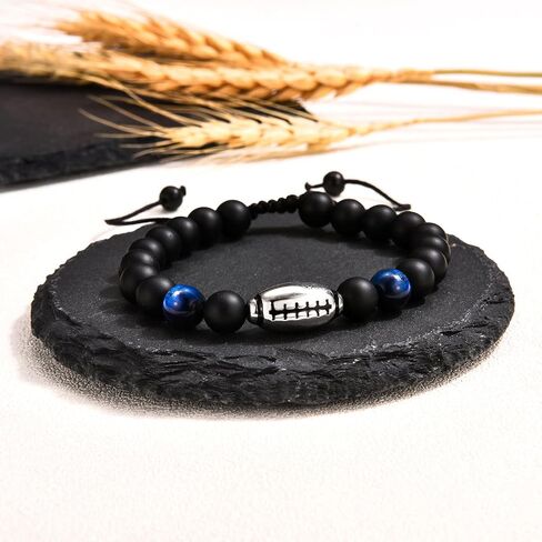 Leyung Bracelet Gifts for Teenage Boys, Football Baseball Basketball Soccer Bracelet Gifts for Teen Boys Player Son Grandson Team Friends, Christmas Birthday Gifts for Boys with Message Card in Saudi Arabia