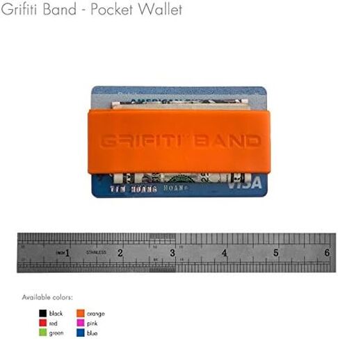 محفظة GRIFITI Band Joes ذات الجيب الأمامي الواسع ذات المظهر النحيف والمطاط الملون والسيليكون المحسن والبروكلي السيليكون وقبضة بطاقة الائتمان وحزام النقود وحامل أموال قوي (أسود) in Saudi Arabia