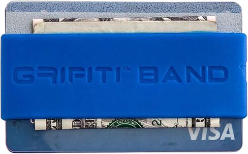 محفظة GRIFITI Band Joes ذات الجيب الأمامي الواسع ذات المظهر النحيف والمطاط الملون والسيليكون المحسن والبروكلي السيليكون وقبضة بطاقة الائتمان وحزام النقود وحامل أموال قوي (أسود) in Saudi Arabia