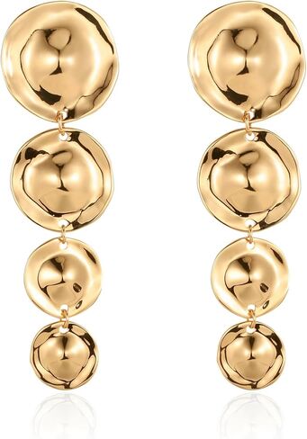 أقراط من HolidayQbee بمشبك للنساء أقراط دائرية ذهبية أقراط مكتنزة in Kuwait