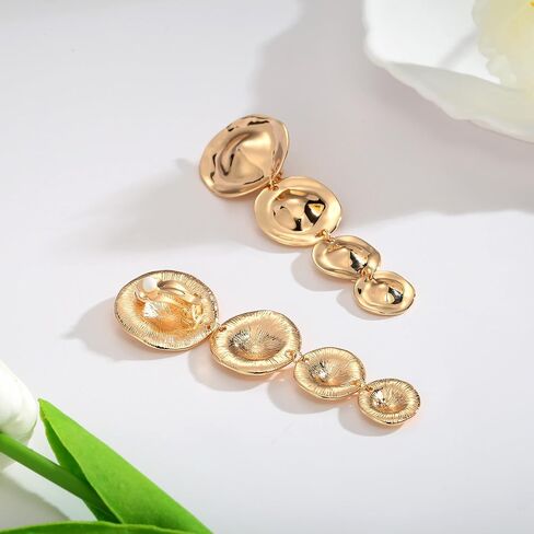 أقراط من HolidayQbee بمشبك للنساء أقراط دائرية ذهبية أقراط مكتنزة in Kuwait