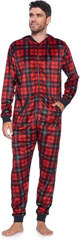 Ashford & Brooks Men's Mink Fleece Hooded One-Piece Union Suit Pajamas in Saudi Arabia