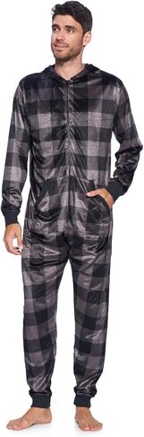Ashford & Brooks Men's Mink Fleece Hooded One-Piece Union Suit Pajamas in Saudi Arabia