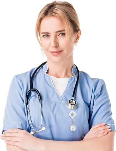 Avaner Retractable Nurse Watches, Clip-on Hanging Fob Watches, Flower Pattern Lapel Watches for Nurses Doctors in Saudi Arabia