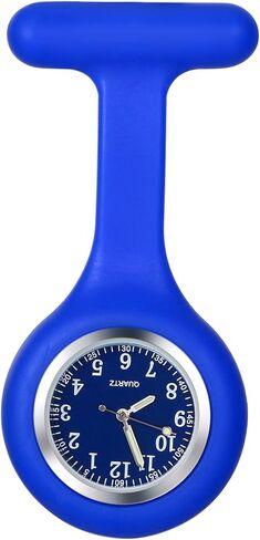 ساعة لانكاردو ممرضة مع يد ثانية للنساء والرجال دبوس على بروش معلق على طية صدر السترة، غطاء جيلي من السيليكون، شارة سماعة الطبيب المستديرة، ساعة جيب فوب طبية للأطباء in Kuwait