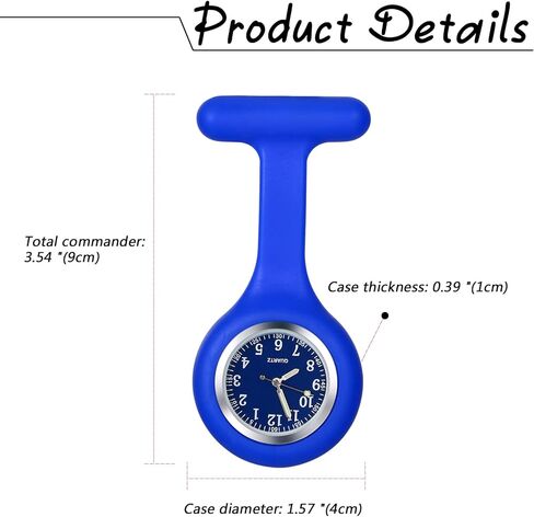 ساعة لانكاردو ممرضة مع يد ثانية للنساء والرجال دبوس على بروش معلق على طية صدر السترة، غطاء جيلي من السيليكون، شارة سماعة الطبيب المستديرة، ساعة جيب فوب طبية للأطباء in Kuwait