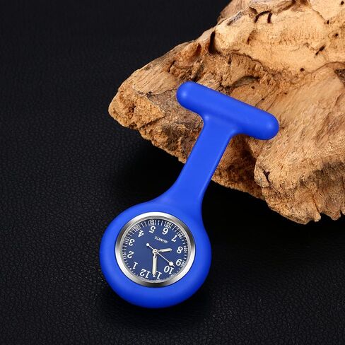 ساعة لانكاردو ممرضة مع يد ثانية للنساء والرجال دبوس على بروش معلق على طية صدر السترة، غطاء جيلي من السيليكون، شارة سماعة الطبيب المستديرة، ساعة جيب فوب طبية للأطباء in Kuwait