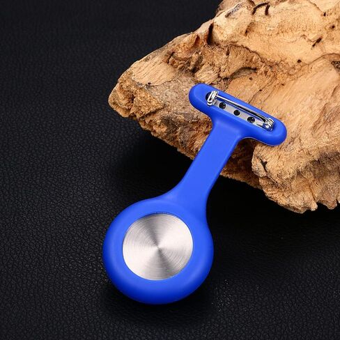 ساعة لانكاردو ممرضة مع يد ثانية للنساء والرجال دبوس على بروش معلق على طية صدر السترة، غطاء جيلي من السيليكون، شارة سماعة الطبيب المستديرة، ساعة جيب فوب طبية للأطباء in Kuwait