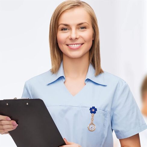 Lancardo 1-3 قطع كليب على ساعة مع سماعة الطبيب المستعملة مع ساعات جيب فوب للممرضات الطبيب زهرة سهلة القراءة للنساء in Kuwait