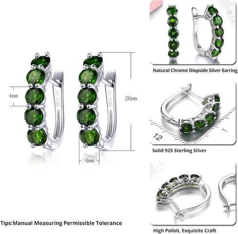 ZhenCai Natural Aquamarine Clip Earrings for Women Girls Solid 925 Sterling Silver Setting 10 Grains Oval Shape Cut Gemstone Rhodium Plated Classic Style Design Fine Jewelry for Her in Kuwait