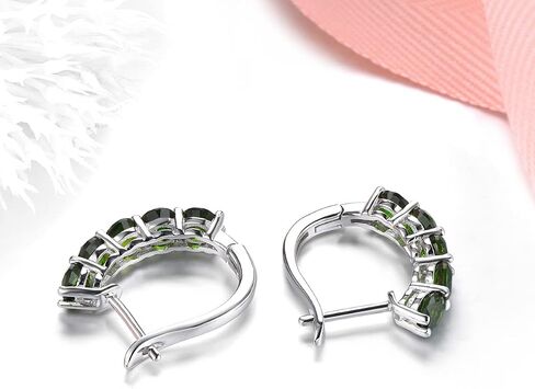 ZhenCai Natural Aquamarine Clip Earrings for Women Girls Solid 925 Sterling Silver Setting 10 Grains Oval Shape Cut Gemstone Rhodium Plated Classic Style Design Fine Jewelry for Her in Kuwait