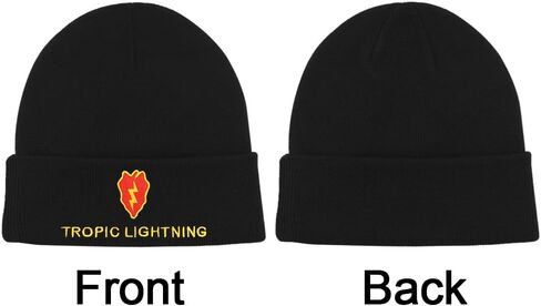 Dutern 25th Infantry Division Embroidery Classic Beanie Hat Cuffed Winter Hat Knit Toque Skull Cap Black in Kuwait
