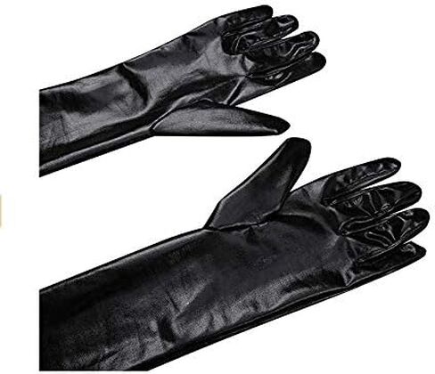 DreamHigh Womens 20 Inches Long Metalic Satin Mittens Cosplay Dress Finger Gloves in Saudi Arabia