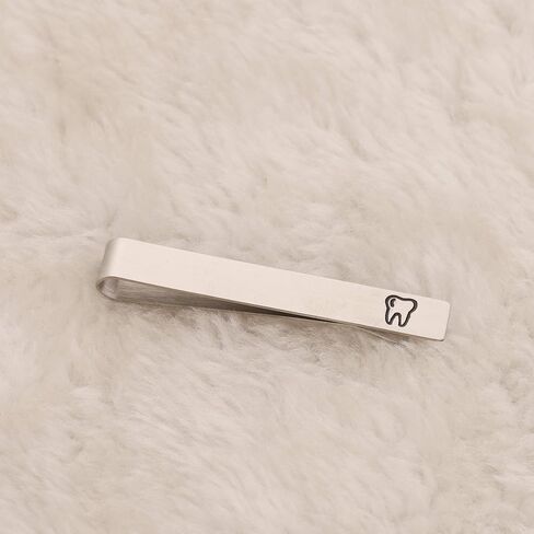 AKTAP Mens Tie Clip Dentist Gifts Dental Hygienist Gift Tie Bar Clip for Dental Student Dental Graduate (Mens Tie Clip) in Saudi Arabia