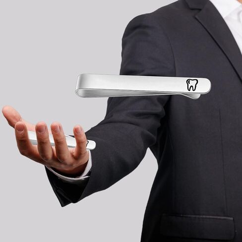 AKTAP Mens Tie Clip Dentist Gifts Dental Hygienist Gift Tie Bar Clip for Dental Student Dental Graduate (Mens Tie Clip) in Saudi Arabia