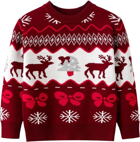 Colorful House Christmas Sweater Boy Girl Funny Kids Christmas Pullover Sweatshirt Warm Crewneck Winter Clothes in Kuwait