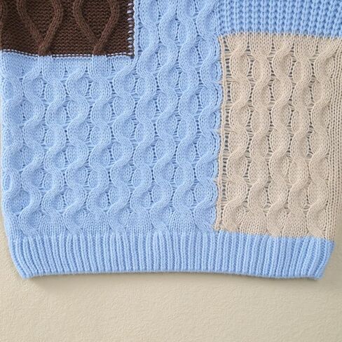 JNBLDA Toddler Boy Knit Sweater Crewneck Contrast Color Pullover Tops Knitted Jumper Warm Winter Clothes in Saudi Arabia