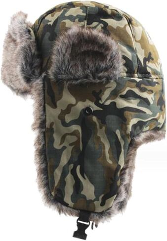 للجنسين الشتاء كامو الصياد قبعة الصيد الباردة برهان الدفء قبعة التزلج الدراجات قبعات جندي روسي in Kuwait