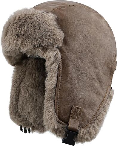 كروغو الإسكيمو قبعة الروسية Ushanka القوزاق جندي قبعة جلدية الصياد الطيار القبعات الفراء اصطف إيرفلاب الشتاء قبعة الثلوج قبعات التزلج in Kuwait