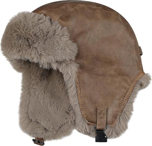 كروغو الإسكيمو قبعة الروسية Ushanka القوزاق جندي قبعة جلدية الصياد الطيار القبعات الفراء اصطف إيرفلاب الشتاء قبعة الثلوج قبعات التزلج in Kuwait
