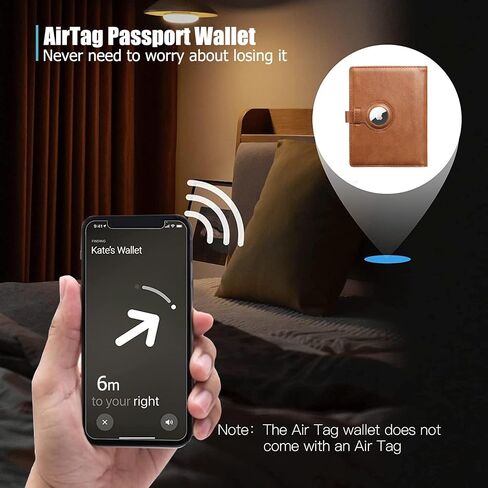 محفظة جواز سفر AirTag مع حامل AirTag وحامل قلم، مجموعة حامل بطاقة لقاح RFID مع سلسلة مفاتيح للأمتعة AirTag، غطاء جواز سفر جلدي للسفر فتحات متعددة للبطاقات (لا تتضمن علامات الهواء) in Kuwait
