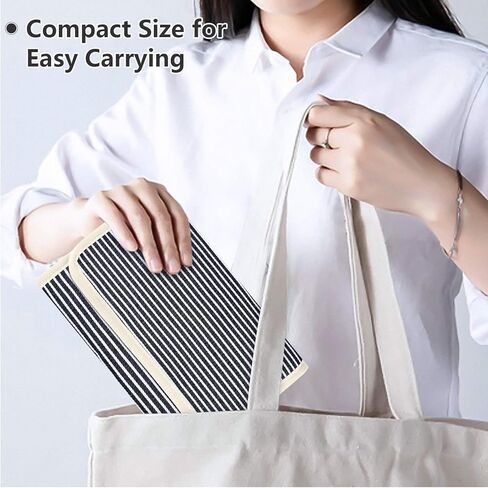 بكرة مجوهرات تيموي، منظم سفر المجوهرات للقلائد والأقراط والأساور والخواتم والدبابيس والمزيد، صغيرة الحجم وسهلة الحمل، مخططة in Kuwait