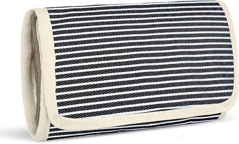 بكرة مجوهرات تيموي، منظم سفر المجوهرات للقلائد والأقراط والأساور والخواتم والدبابيس والمزيد، صغيرة الحجم وسهلة الحمل، مخططة in Kuwait