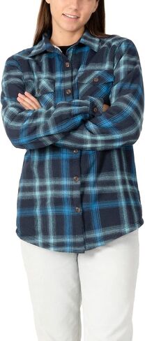 Womens Sherpa Fleece Lined Flannel Jacket Button Down Plaid Flannel Shirt Jacket(All Sherpa Lining) in Saudi Arabia