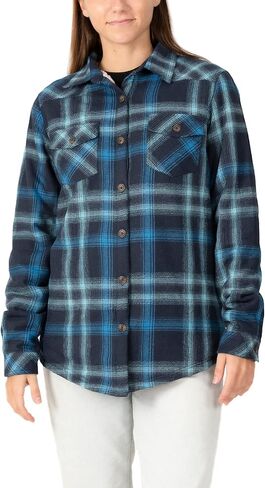 Womens Sherpa Fleece Lined Flannel Jacket Button Down Plaid Flannel Shirt Jacket(All Sherpa Lining) in Saudi Arabia