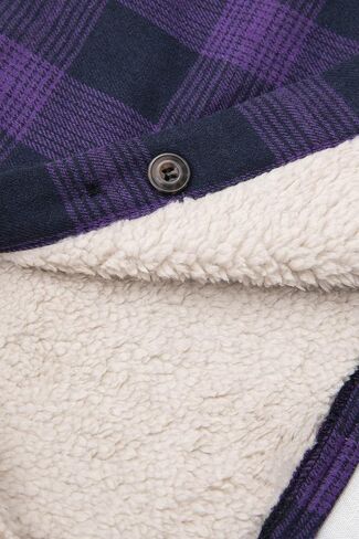Womens Sherpa Fleece Lined Flannel Jacket Button Down Plaid Flannel Shirt Jacket(All Sherpa Lining) in Saudi Arabia