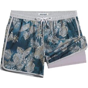 maamgic Mens Short 80s 90s Vintage 5.5" Swim Trunks Swimsuits Board Shorts Compression Liner Quick Dry 2 in 1 Beach Swimwear in Saudi Arabia