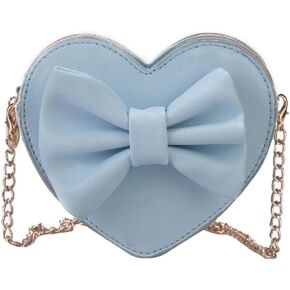 Goclothod Girls Bowknot Mini Coin Purse Heart Shape Cross Body Handbag Shoulder Bag Wallet Yellow