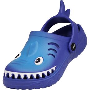 NORTY Toddler Clogs - Fun Shark Slippers for Kids with Comfortable Back Strap - Shark Shoes - Playful Shark, Turtle, Unicorn & Alligator Slides Kids