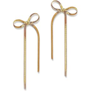 Sonateomber long gold chain tassel earrings - 14k gold plated brass anchor snake chain – with rhinestone zircon cat eyes gems - butterfly disc leaf dangle drop earrings for Women