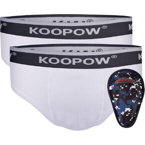 KOOPOW Youth Cup Underwear Youth Boys Baseball Cup Briefs With Soft Protective Athletic Cup Baseball, Football, Lacrosse