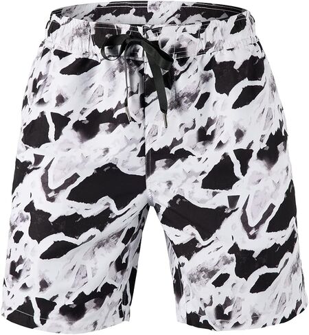 شورت سباحة رجالي من HUGE SPORTS، شورت شاطئ سريع الجفاف مع بطانة شبكية داخلية وجيوب in Kuwait