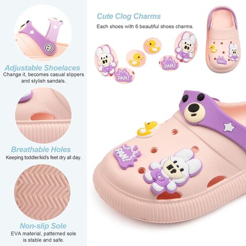 Sonsage Toddler Boys Girls Garden Clogs Slippers Little Kids Slip-On Sandals Cute Cartoon Classic Breathable Lightweight Summer Beach Pool Water Garden Shoes in Kuwait