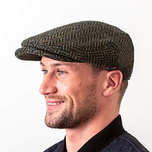 Men's Genuine Irish Newsboy Driving Cap, 100% Wool Tweed Made in Ireland Co. Kerry in Saudi Arabia
