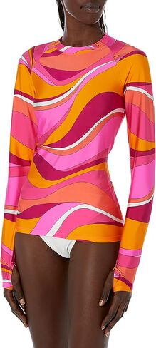 Trina Turk Women's Standard Vivid Vista Long Sleeve Swim Tee-Swimwear Separates in Saudi Arabia