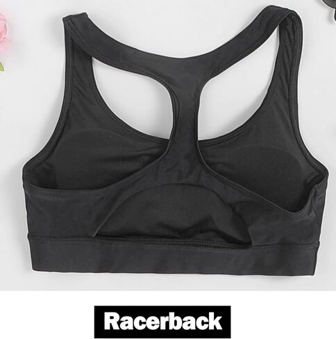 Women Racerback Sports Swim Bra High Neck Bikini Tops Black Workout Bathing Suit Padded Tops Only in Saudi Arabia