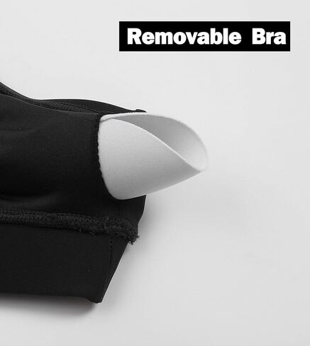 Women Racerback Sports Swim Bra High Neck Bikini Tops Black Workout Bathing Suit Padded Tops Only in Saudi Arabia
