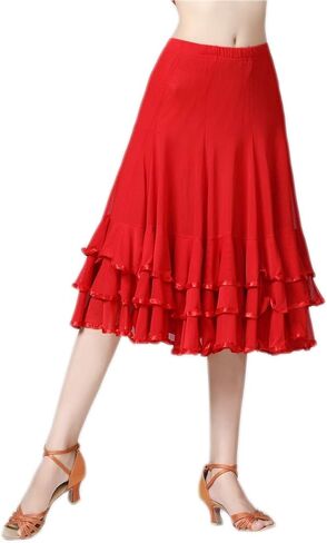 CISMARK Elegant Ballroom Dance Latin Flamenco Dance Skirt for Women in Kuwait