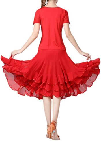CISMARK Elegant Ballroom Dance Latin Flamenco Dance Skirt for Women in Kuwait